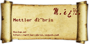 Mettler Ábris névjegykártya